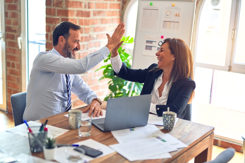 Business partners collaborating